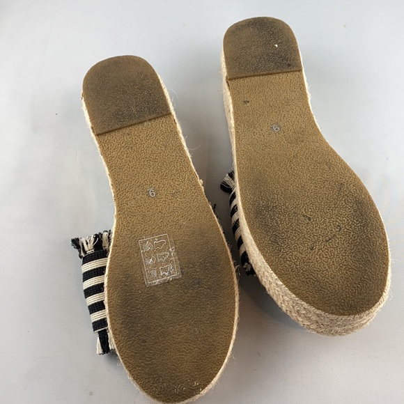 Toes espadrille canvas striped slides size 9 - Picture 4 of 6